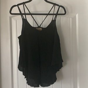 SOLD Asymmetrical Black Tank Top
